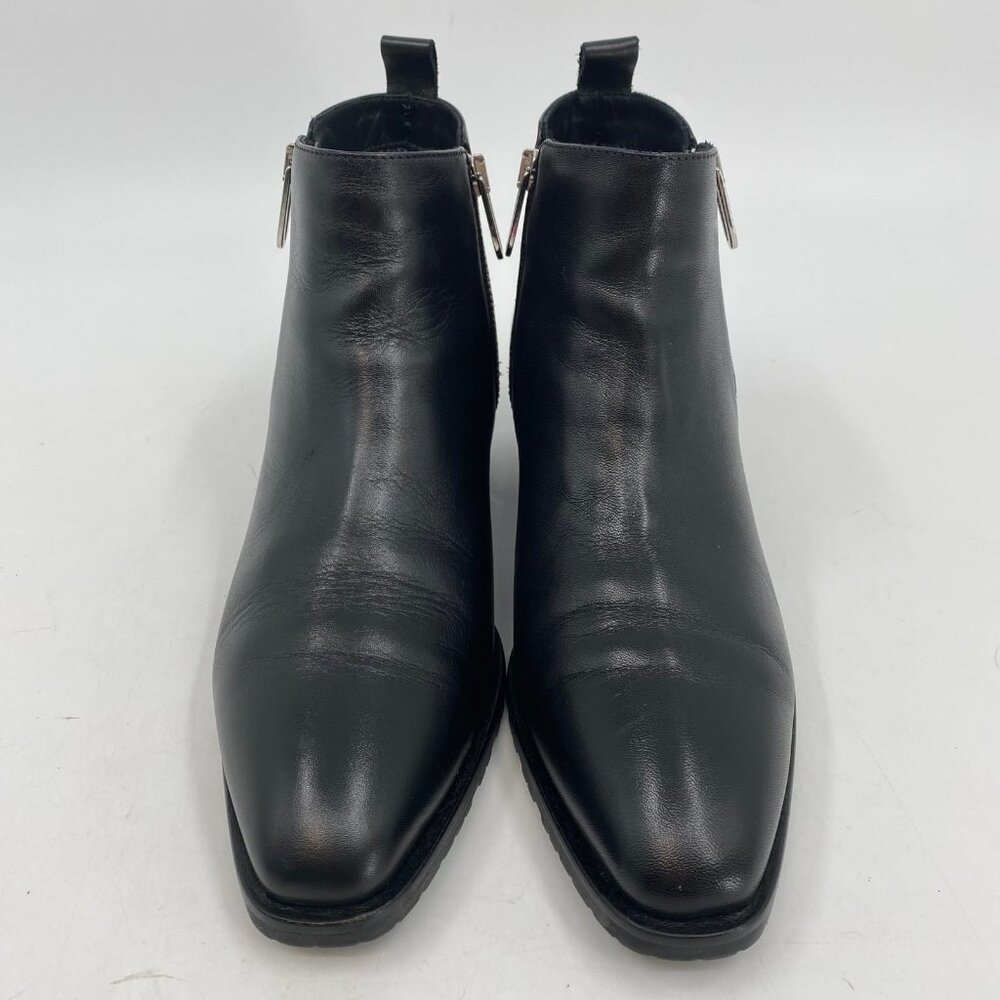 Aquatalia Black Leather Zipper Ankle Booties | Size 8.5 - Picture 9 of 9